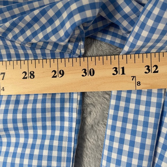 LL Bean Button Down Shirt Mens XXL‎ Tall Traditional Fit Blue Gingham Plaid Prep - Picture 5 of 7